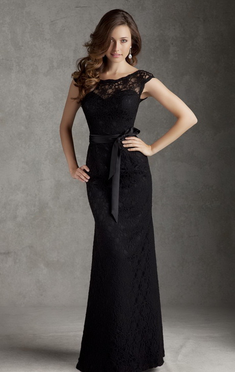 Robe noir longue dentelle