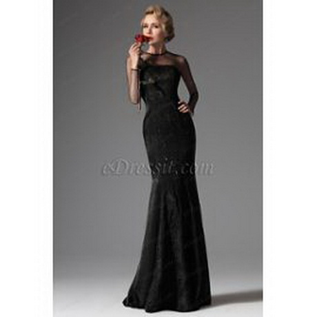 Robe noire longue dentelle