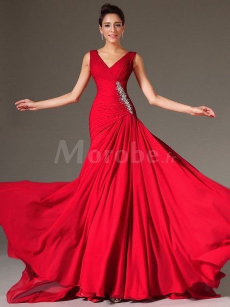 Robe soirée longue rouge