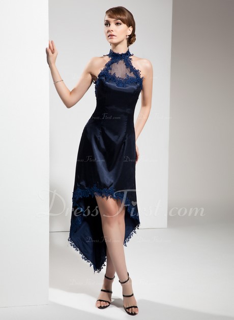 Robe asymétrique bleu marine