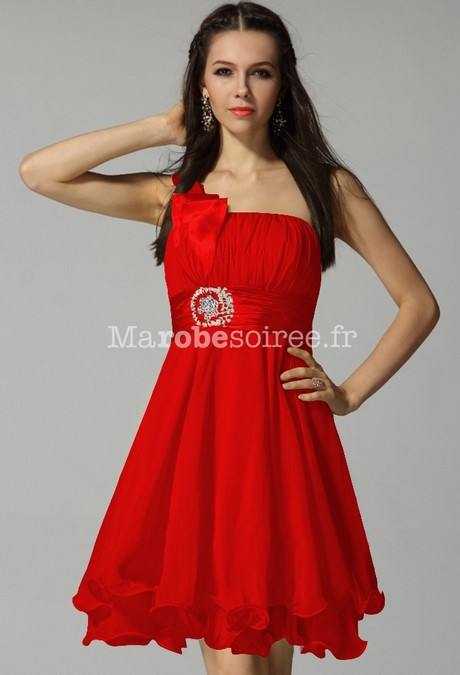 Robe cocktail courte rouge