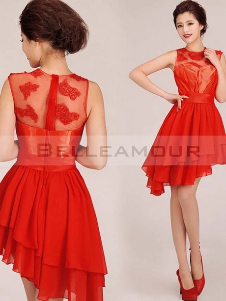 Robe cocktail rouge courte