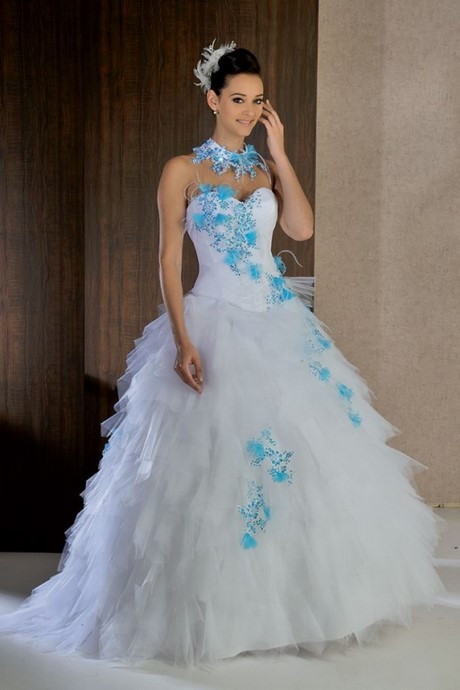 Robe de mariée bleu