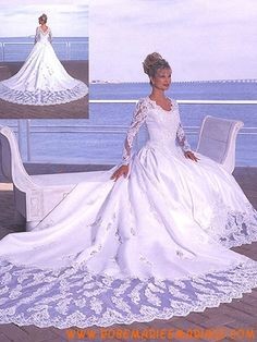Robe de mariée de princesse avec longue traine