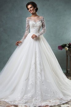 Robe de mariée manche en dentelle