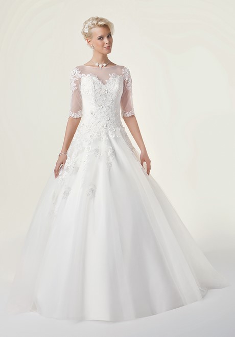 Robe de mariée manches longues dentelle