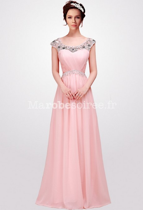 Robe de soirée longue rose