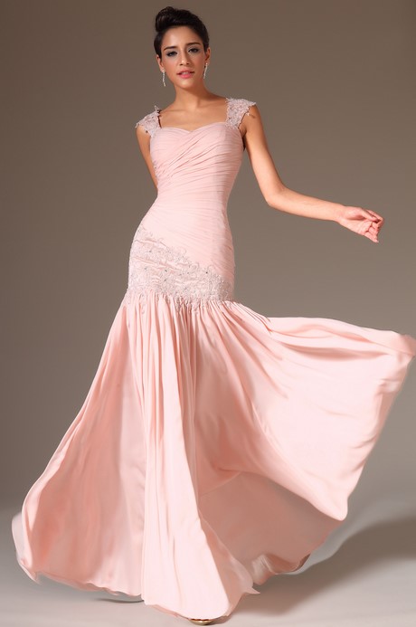 Robe de soirée longue rose