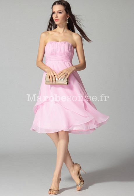 Robe de soirée rose courte