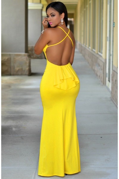 Robe jaune longue