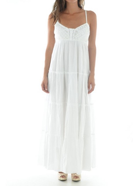 Robe longue blanche coton