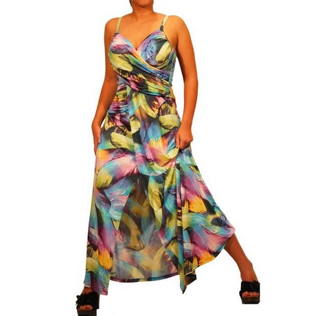 Robe longue colorée