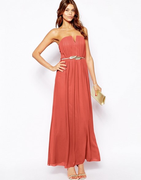 Robe longue corail