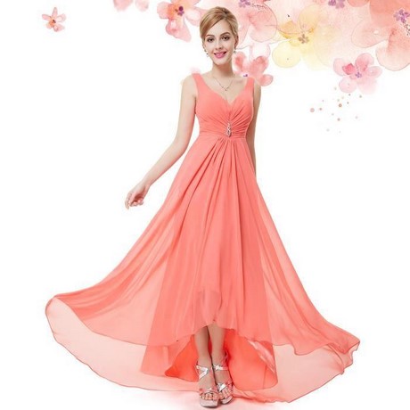 Robe longue corail