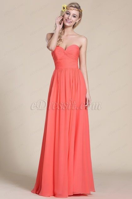 Robe longue corail