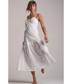 Robe longue coton blanc