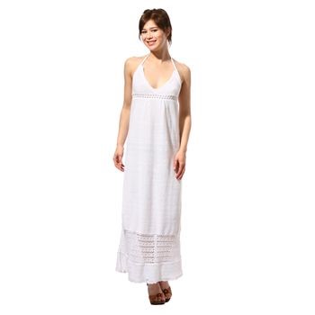 Robe longue coton blanc