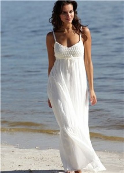 Robe longue coton blanc