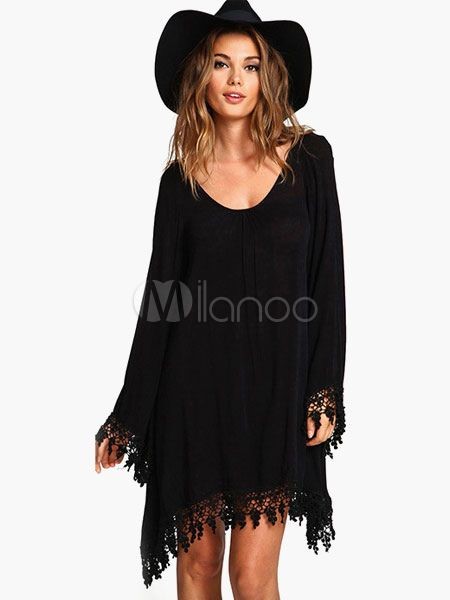 Robe longue droite coton