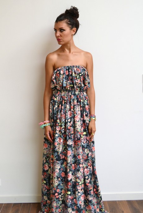 Robe longue fluide à fleurs