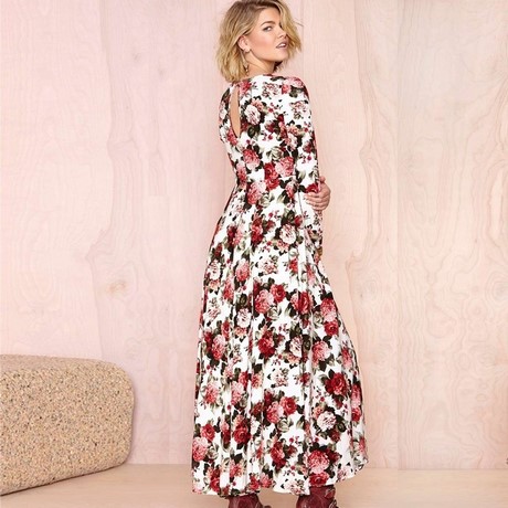 Robe longue imprimée fleurs