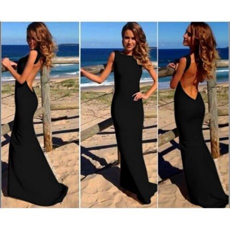 Robe longue noire femme