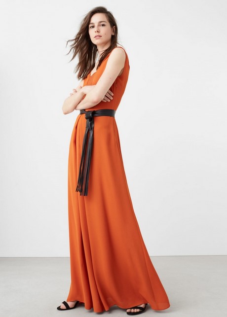 Robe longue orange