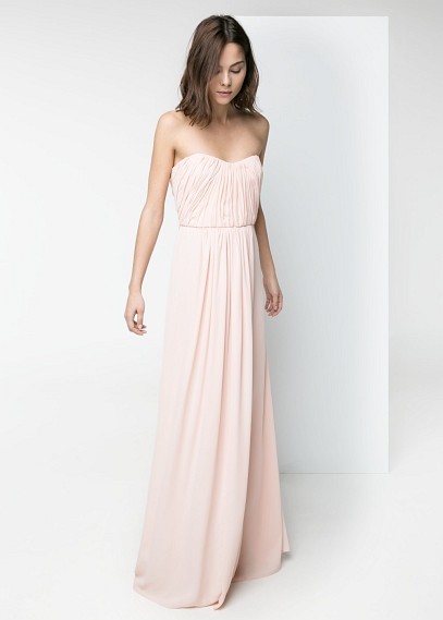 Robe longue rose pale