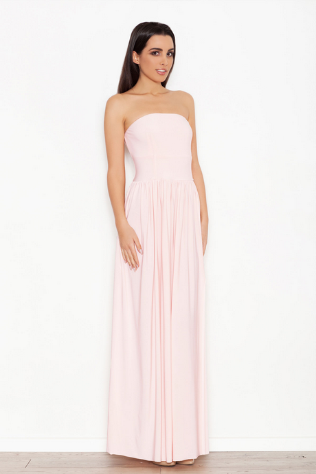 Robe longue rose pale