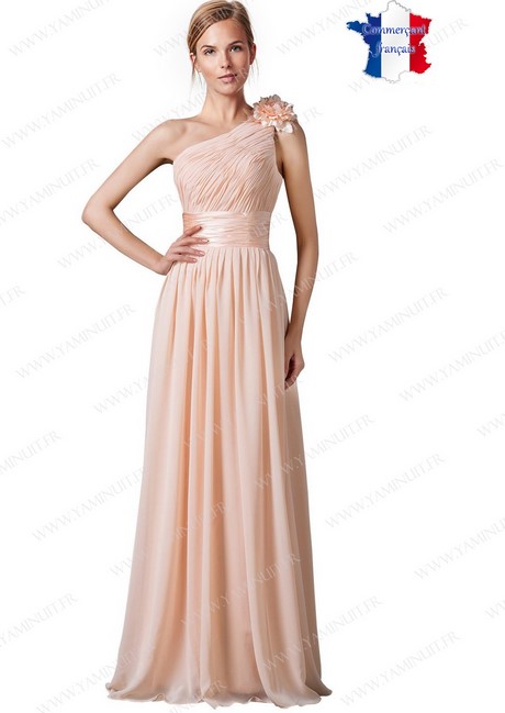 Robe longue rose poudré