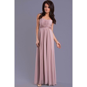 Robe longue rose poudré