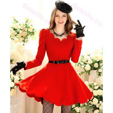 Robe manche longue rouge