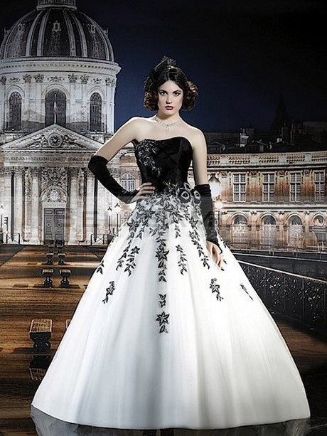 Robe mariée blanche et noire