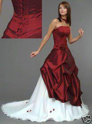 Robe mariée rouge et blanche