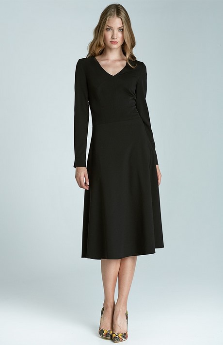 Robe noire fluide manches longues Beauté et mode