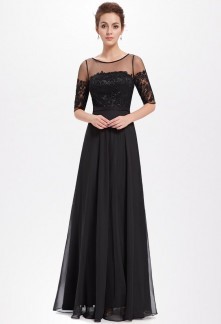 Robe noire longue avec manches