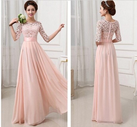 Robe rose manche longue