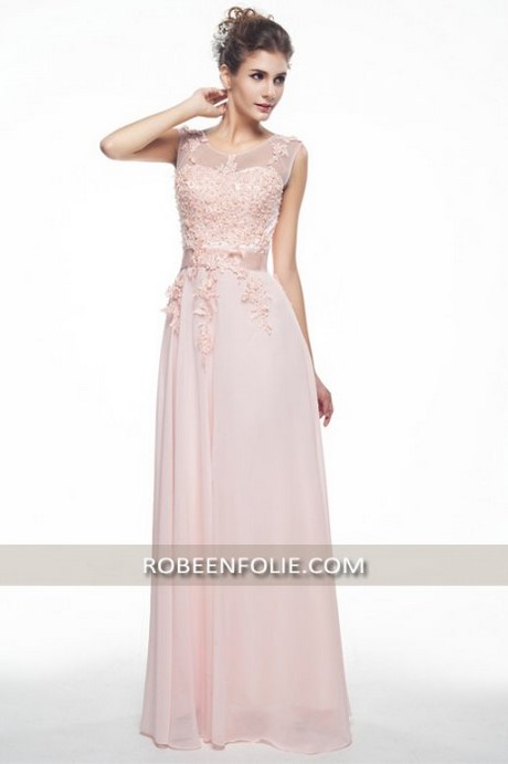 Robe rose pale longue