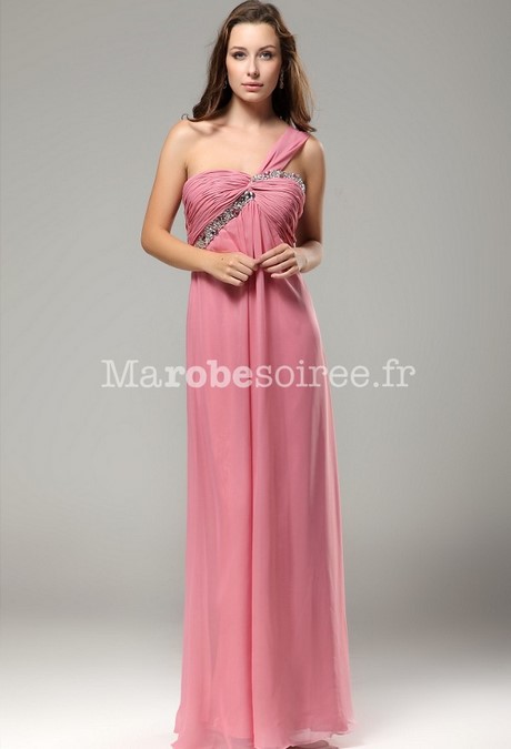 Robe soirée longue rose