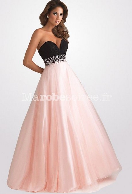 Robe soirée longue rose