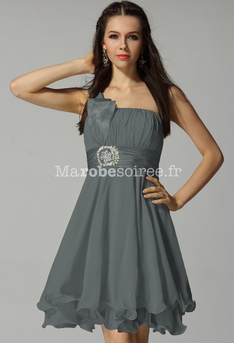Robe cocktail grise courte