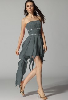 Robe cocktail mariage grise