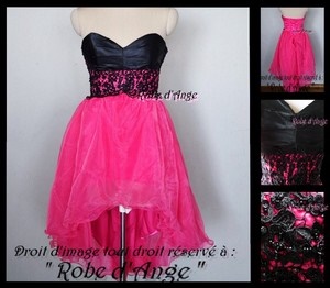 Robe cocktail noir et rose