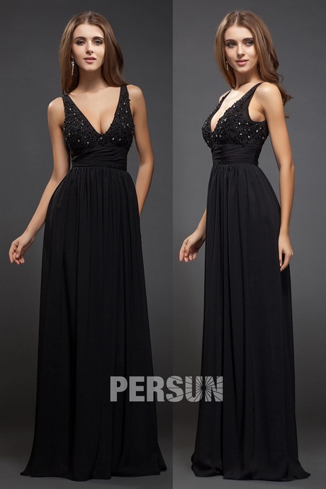 Robe longue noire cocktail