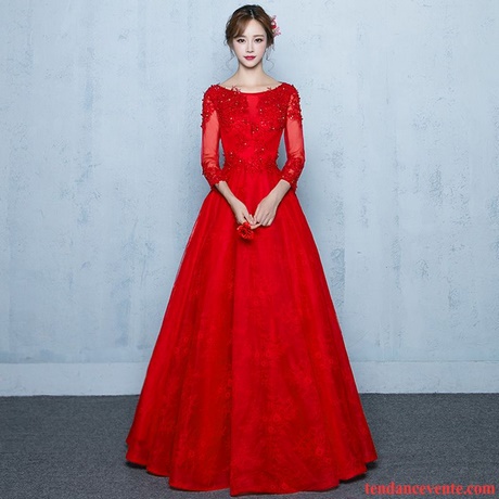 Robe longue rouge mariage