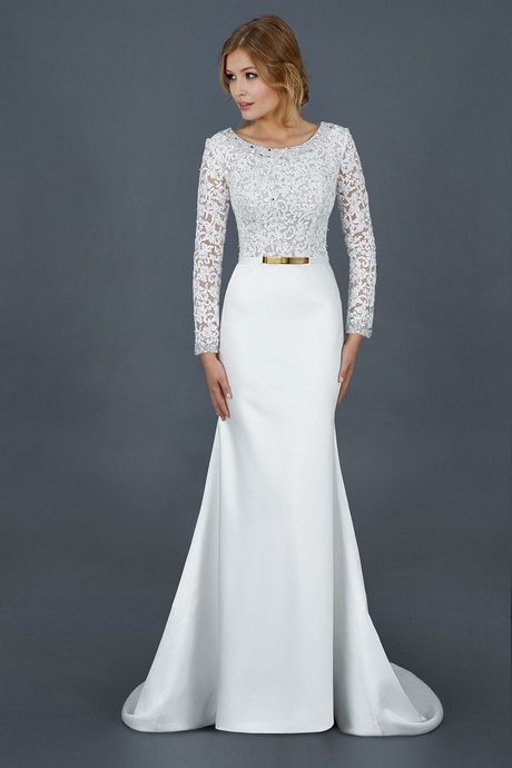 Robe mariage civil manche longue