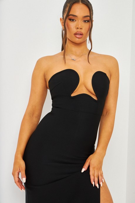 Robe bustier noire moulante