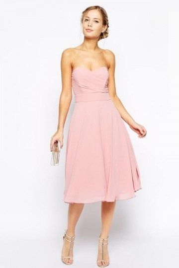 Robe cocktail rose pale courte