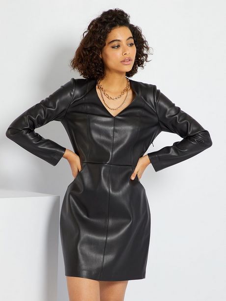 Robe courte simili cuir