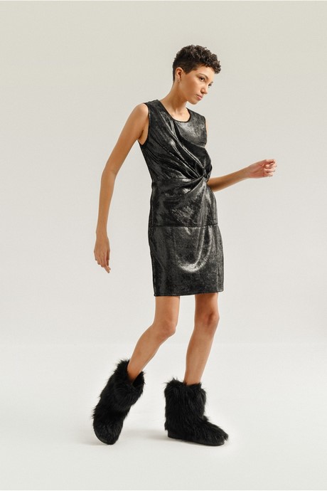 Robe courte simili cuir